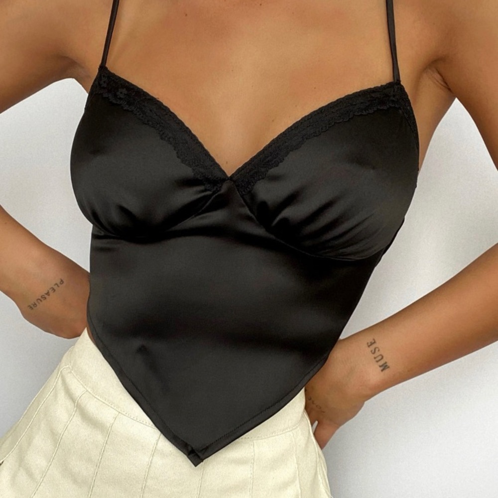 Cute silk crop top